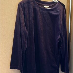 FINAL MARKDOWN Prelude Purple Long Sleeve Velvet Top 1X